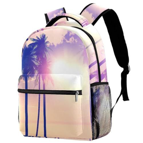 Sac à dos d'école imprimé été rétro palmiers pour exprimer votre style