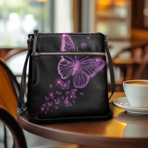 Image of Leather Purses for Women, Leather Hobo Bags for Women Travel Sling Purse Triple Zippered Pockets Shoulder Bag