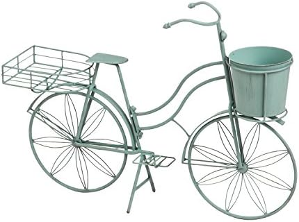 Cape Craftsmen Shabby-Chic Vintage Teal Bicycle Planter Outdoor Safe Décor for The Chic Home or Patio image 3
