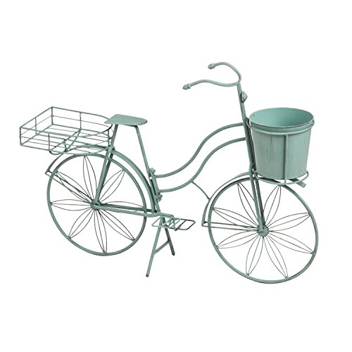 Cape Craftsmen Shabby-Chic Vintage Teal Bicycle Planter Outdoor Safe Décor for The Chic Home or Patio