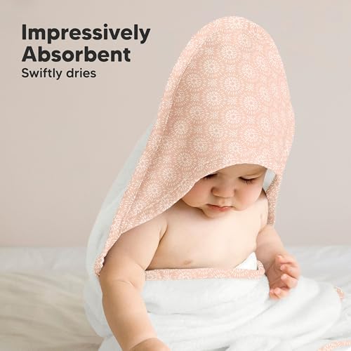 Image of KeaBabies Hooded Baby Towel for Newborn, Baby Bath Towels (Crystal, 35x35) | Viscose Derived from Bamboo, Large Baby Towels with Hood, Boys, Girls, Toddler, Soft Absorbent Baby Bath Essentials