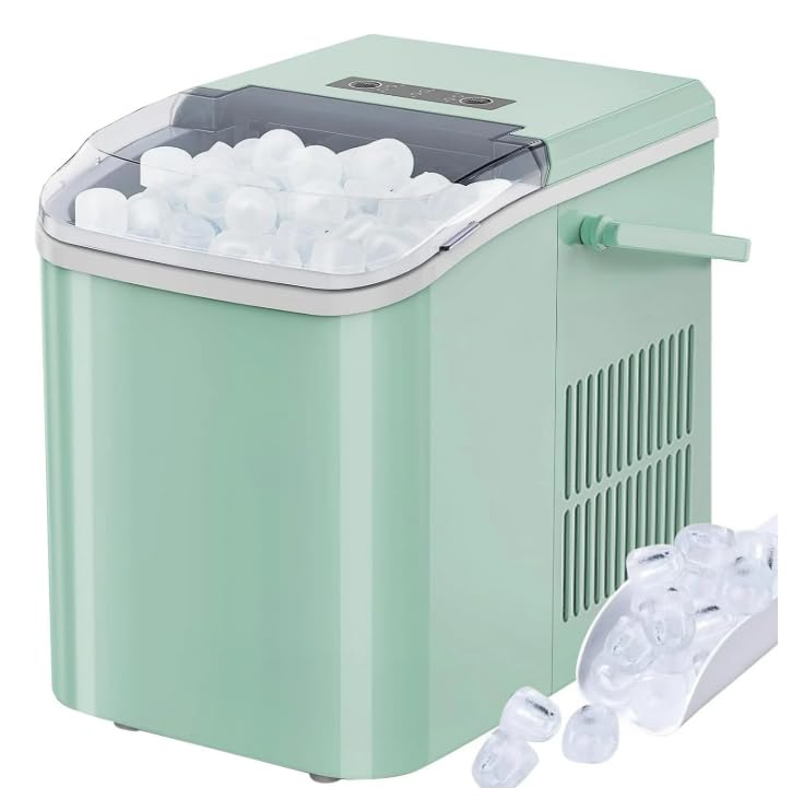 Máquina para hacer hielo portátil, 26 lb/24h, 2 tamaños cubos miniatura 1