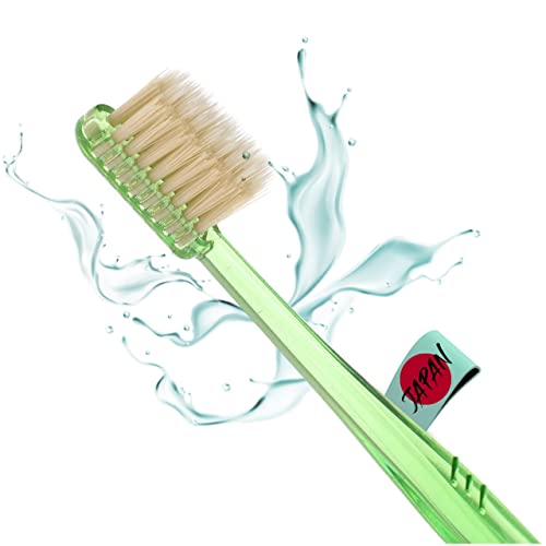 Zähneputzen mit und auch ohne Zahnpasta. Smart Miswak ionische Zahnbürste mit fasern vom Zahnputzholz Siwak Pulver und japanische schwarze Kieselsäure.