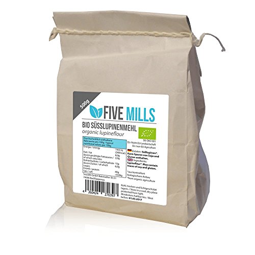 BIO Süßlupinenmehl 1x500g; ideal zum Backen oder zum Ersetzen von Eiweißpulver; enthält 40g Eiweiß auf 100g; Pefekt zum veganen oder vegetarischen Muskelaufbau und Muskelerhalt