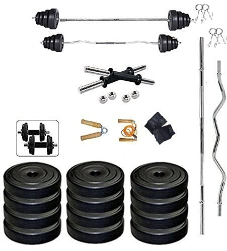 Body Maxx 10Kg Home Gym Set (2.5Kg X 4) + 2 Rod of 14 Inches + 1 Rod of 3 Ft Straight + 1 Rod of 3 Ft Curl + Gym Gloves Pair + Skipping Rope + Hand Gripper-image-25