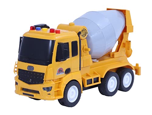 Image of Friction Powered Cement Mixture Trucks Toy for 3+ Years Old Kids Boys Girls Concrate Mixture Construction Truck with Light Music Pull Back Vehicle (Multicolor)