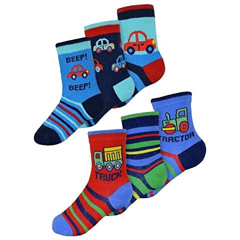 Sock Snob Baby Boys Cotton Cars and Trucks Socks Cover