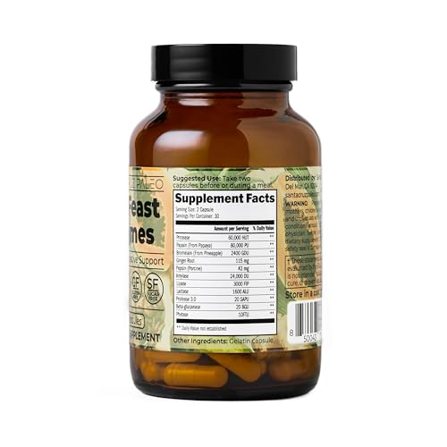 Image of Santa Cruz Paleo, Pre-Feast Digestive Enzymes Supplement, Multi Enzyme for Women and Men, Fiber Supplement for Gut Health & Digestive Health, Gluten Free, Keto, Paleo, Sugar Free, 60 Capsules