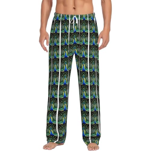 Pantalon de pyjama homme anti-transpiration vêtement de nuit frais imprimé paon