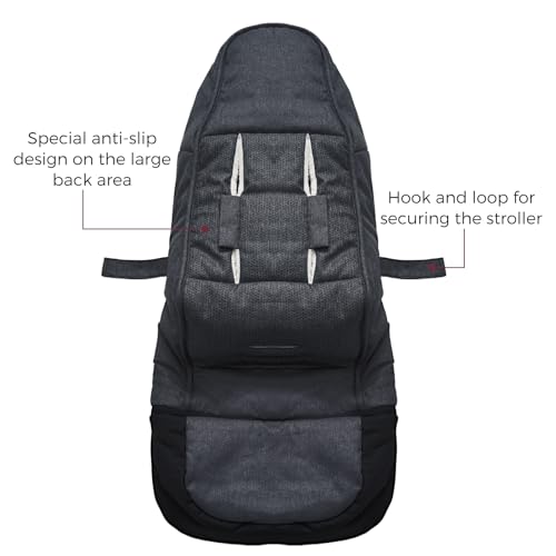 Image of Momcozy Stroller Footmuff Universal | Easily Attaches to Most Strollers | Ultra-Plush,Weather-Proof Stroller Sleeping Bag | Deluxe Warm Stroller Bunting Bag | Extendable Cover Winter | Adjust-Buckle