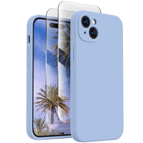Image of FireNova Designed for iPhone 15 Case, Silicone Upgraded [Camera Protection] Phone Case, Soft Anti-Scratch Microfiber Lining Inside, 6.1 inch, Light Blue