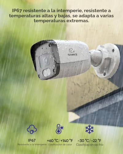 Miniatura 5 de Sannce Kit De Cámaras De Vigilancia Poe 5mp 8ch Nvr Sin Disco Duro 8 Cámaras Resistentes Al Agua 5mp, Leds Ir Inteligentes, Detección De Movimiento, Visión Nocturna De Hasta 30 Metros