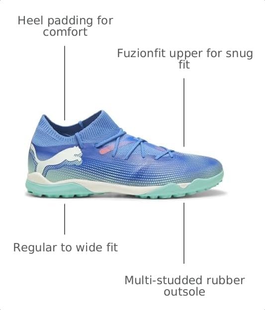 Image of PUMA Mens Future 7 Match Turf Training Bluemazing-Puma White-Electric Peppermint 9 Medium