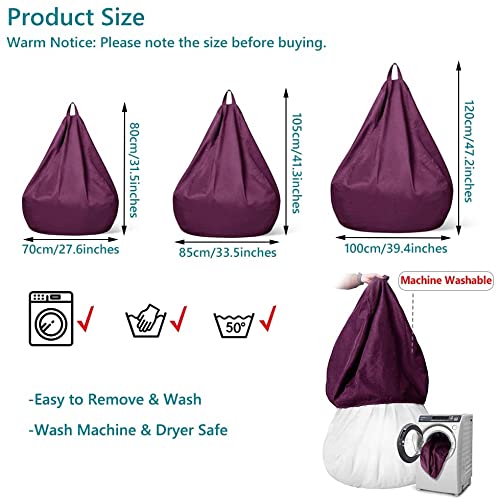 GangZhENgSd Bean Bag Chair Cover, Extra Large, Stuffed Animal Storage (No Filler) Washable Premium Soft Cotton Linen, Sturdy Zipper Beanbag Case, Sack Bean Bag for Adults, Kids, Teens