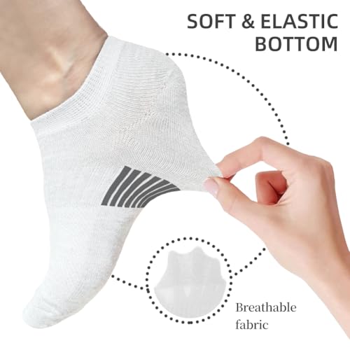 Image of Women's Ankle Cotton Socks Low Cut Athletic Running Soft Thin No Show White Socks 6-10 Pairs