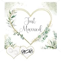 Fowecelt Hochzeitsherz zum Ausschneiden 200x180cm, Herz zum Ausschneiden Hochzeit, Just Married Laken Hochzeit mit 2 Scheren für das Brautpaar Hochzeitsherz Hochzeitsdeko