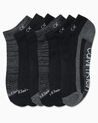 Image of Calvin Klein Womens No Show Socks - 6 Pack Breathable Cotton Blend Athletic Performance Low Cut Running Socks for Women