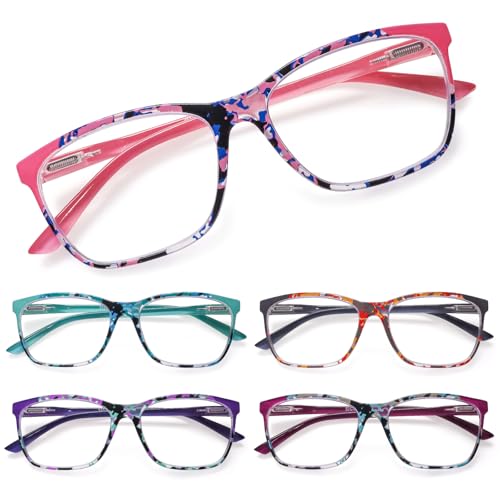 Image of SIGVAN Ladies Reading Glasses Blue Light Blocking Spring Hinge Fashion Pattern Print Eyeglasses for Women