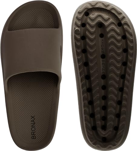 Image of BRONAX Arch Support Slides for Women and Mens | Cushioned Thick Sole Pain Relief Slippers