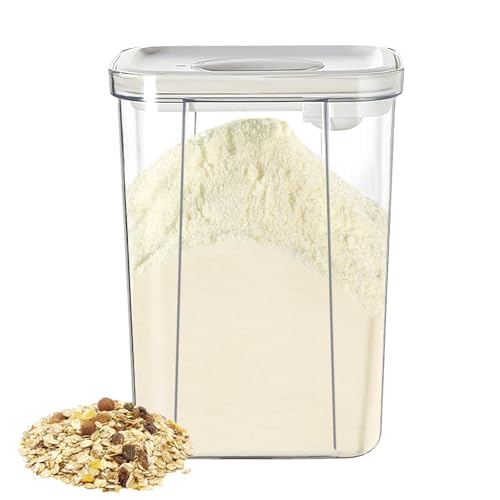 Asfrode Cuchara de leche en polvo para bebé, caja de 2,8 l, dosificador leche en polvo, dispensador leche en polvo bebe, leche en polvo para guardar leche en polvo, frutas y alimentos