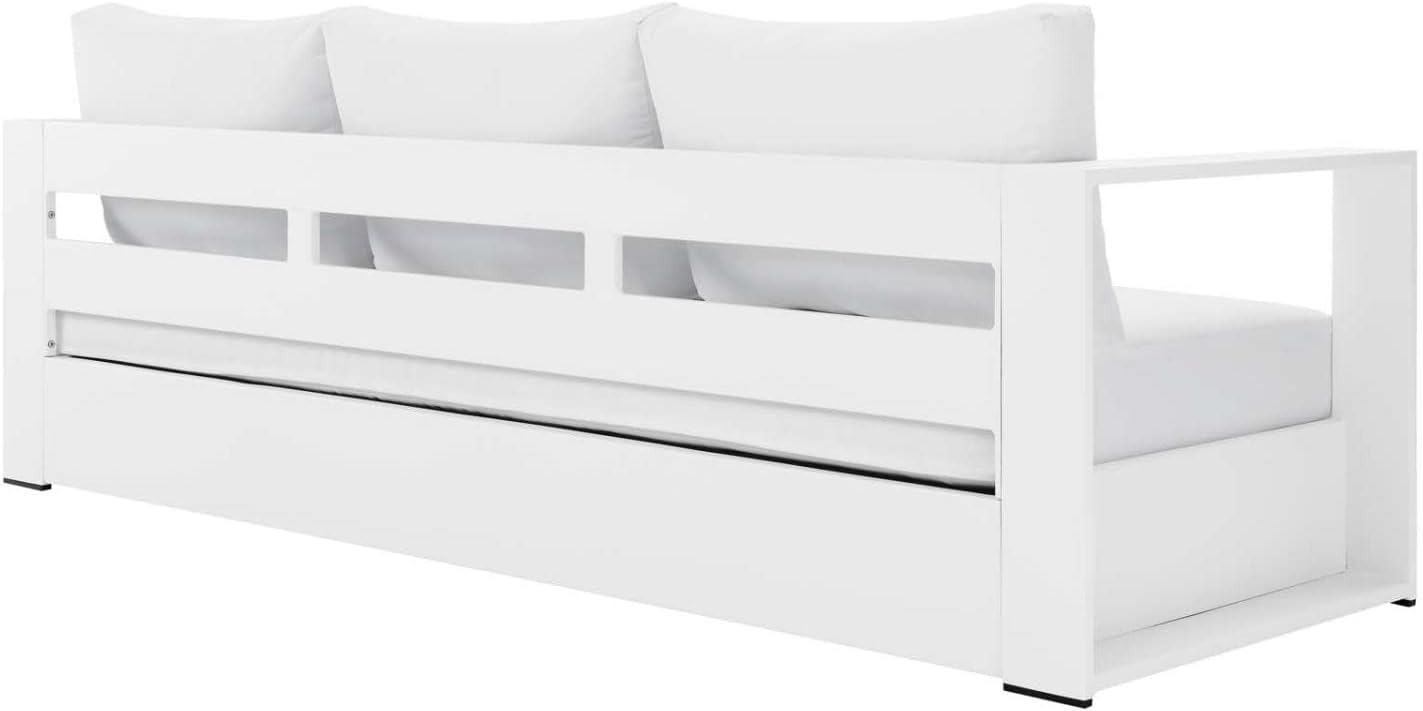 Modway Tahoe Patio Aluminum Sofa with White White Finish EEI-5676-WHI-WHI