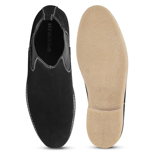 Image of Kraasa Men's Chelsea Boots for Men, Premium Vegan Leather, Fashion Ankle, Modern Casual, Smart Casual & Formal Footwear