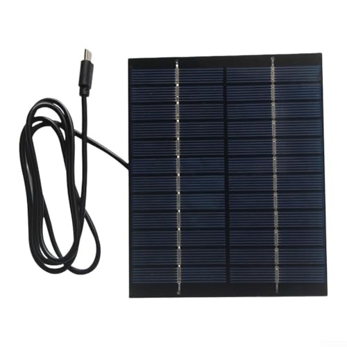Pannello solare per telecamera di sicurezza esterna 2W Caricatore a pannello solare con porta USB - C per fotocamera batteria, cavo da 1 m, ricarica rapida 12 V