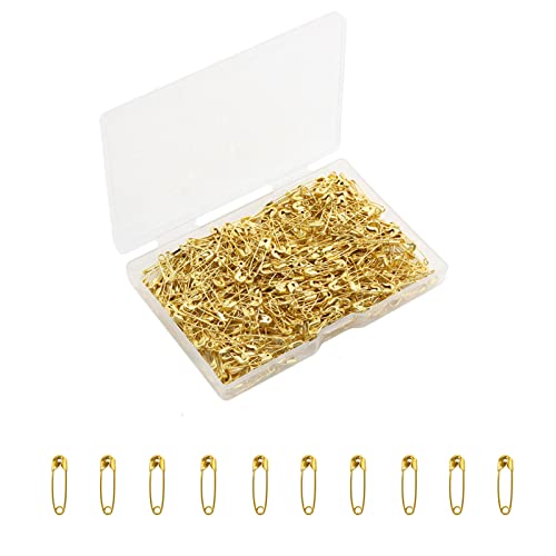 Gold Safety Pins Small,0.75 Inch Mini Safety Pins for Clothes,Rust Resistant Nickel Plated Steel Set for Crafting, Sewing, Rimming Fastening Clip Button for Garment Hang Tag 120pcs/box