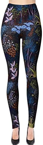 VIV Collection Printed Brushed Leggings (Midnight Jungle)
