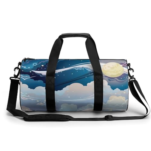 Sac week-end duffel bag camping randonnée Etoiles et Lune sac de sport gym