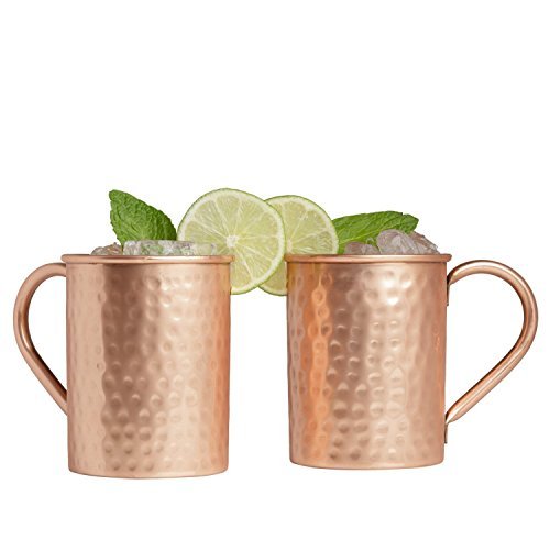 Zap Impex Pure Copper Pipe Hammered Copper Moscow Mule Mug, Non-Coated, Ideal for all Chilled Drink Dazzling Bar or Home Best Gift Set of 4