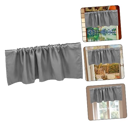 Cenefas cortas grises Cabilock de algodón premium para ventanas elegantes de cocina 5