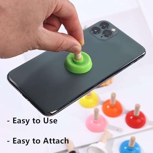 Image of 6 Pcs Tiny Toilet Plunger Shape Phone Holder Mini Sucker Stand for Supporting Cellphone, Moblie Phone, PSP