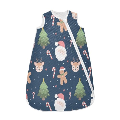 Kigai Santa Claus Cookies Baby Sleep Sack Wearable Blanket Sleeping Bag 2-Way Zipper Soft Swaddle Transition Sack