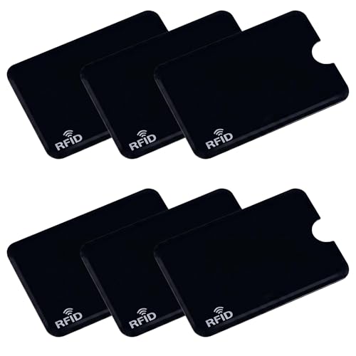 tsejitxin Tarjetas Bloqueo RFID NFC, 6 Piezas, Negro