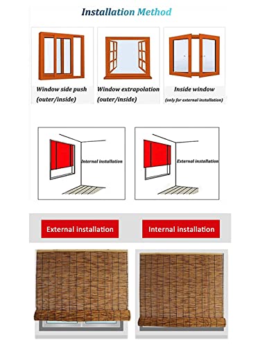 Sunshades Bamboo Roll Up Window Blinds For Outdoor/Indoor, Natural Handwoven Translucent Roller Reed Shade, Roman Window Blind With Lifter, Easy To Hang, Cocoa 20-57In W 24-92In L #TOP6
