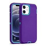 CAFEWICH Compatible with iPhone 12 Case/iPhone 12 Pro Case 6.1-Inch (2020), Heavy Duty Defender 3-Layer Rugged Shockproof Drop Protective Cover Phone Cases for iPhone 12/12Pro,Purple Blue