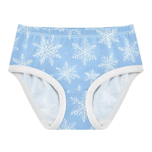 Girls' Organic Cotton Panties Breathable Toddler Underwear for Baby Girls Seamless Snowflake Pattern