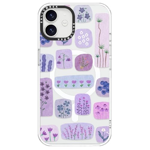 sallvmbek for iPhone 12 Case/iPhone 12 Pro Case 6.1 inch,Compatible with MagSafe,Cute Flower Print Pattern,Magnetic Shockproof Protective Clear TPU Bumper Phone Cases Cover for Women Girly