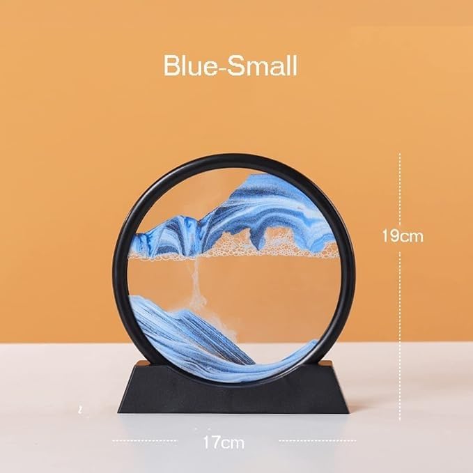 Moving Sand Art Picture ,Flowing Sand Painting,3D Hourglass Deep Sea Sandscape Painting Artistic in Motion Display with Frame Base Liquid Kid's Desktop Sand Art Toys ( Color : A2 , Size : 17 x 19 cm )