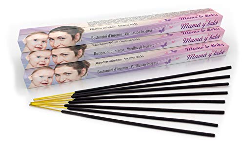 Varillas de Incienso prémium para mamá y bebé con Aroma en Polvo para bebés, 10 Paquetes, Larga duración de combustión de Aproximadamente 45 min por Varilla Cover
