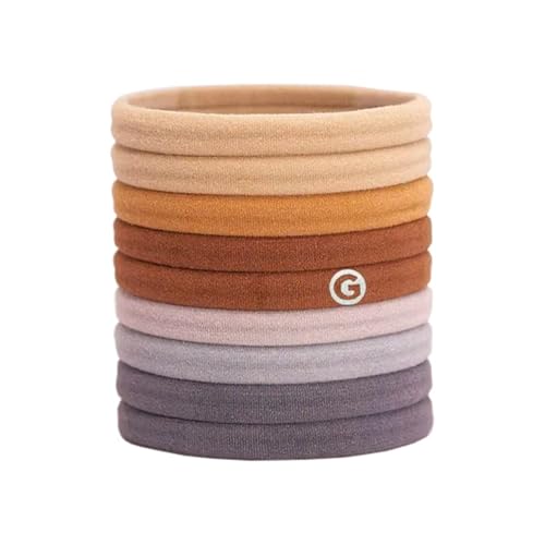 Gimme Beauty - Fine Hair Ties - No Damage Hair Bands - Neutral - Seamless Microfiber Elastics - Hair Accessories With All Day Hold - No Snagging, Dents, or Breakage Hair Tie Pack (9 count)