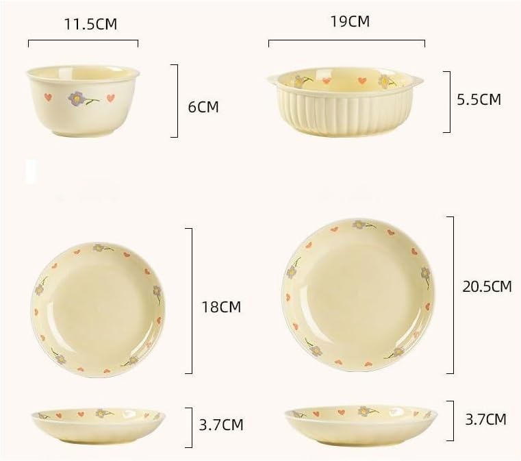 Pattern Ceramic Tableware Plates Chopsticks Housewarming Cream Wedding Gift Set Restaurant