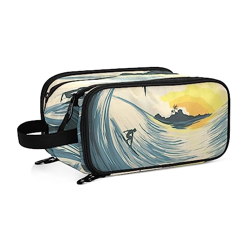 Wave And Surfer At Sunset ���f�B�[�X �|�[�^�u�����C�N�A�b�v�o�b�O �n���h���t�� �R�X���e�B�b�N�o�b�O ���s�p�R�X���e�B�b�N�o�b�O ��v�ȃg�C���^���[���[�I�[�K�i�C�U�[ 27.9 x 17.8 x 14.5 cm