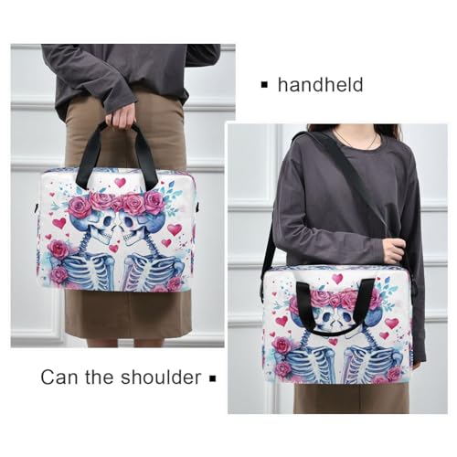 Bolso para laptop senya con diseño de calavera rosa miniatura 2