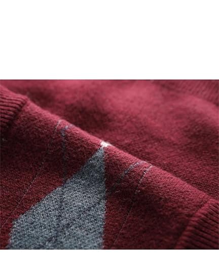 Men Argyle Pullover Sweater V Neck Knit Vest Wool Sleeveless Casual Clothing2