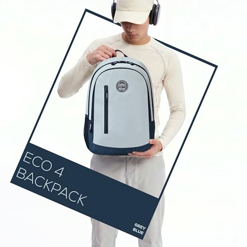 Image of Gear Eco 4 18 inch /19L Medium Water Resistant Daypack | Casual Backpack | Travel Backpack for Men /Women (Grey - Blue)