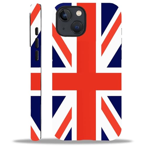 WANKBLC Compatible with iPhone 13 14 Matte Case, British Flag Pattern for Girl Full Body Design Soft Silicone Drop Shock Scratch Protection