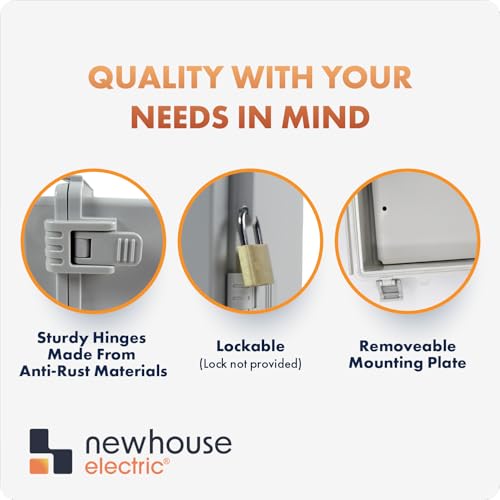 Newhouse Electric Gray Weatherproof Electrical Junction Box Polycarbonate NHWE-S with Hinged Cover NEMA by ‎Newhouse Electric - Image 6