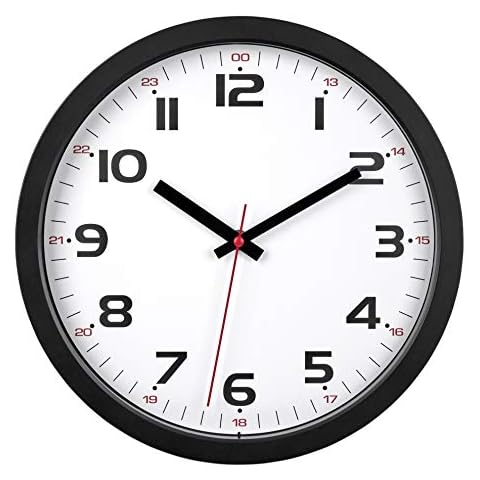 TFA Dostmann Wanduhr Analog, Glas,60.3050.01, gut ablesbar, schwarz, L 305 x B 38 x H 305 mm Cover